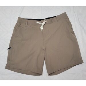 Trunks Surf & Swim Co Mens Hybrid Shorts Tan Khaki Quick Dry Stretch Size 36